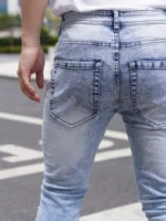 Y2K Classic Style Distressed Patchwork Men's Jeans - Image 2