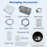 Portable Dish Washer Countertop with Faucet & Manual 5L Water Tank Modes Water Inlet Compact with More Space Inside 6 Programs - Image 6