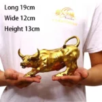 Feng Shui Mascot Copper  Bull Wall Street Cattle Sculpture Cow Statue Office Decor Crafts Gift - Image 8