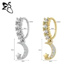 ZS 1 Piece 20G Trendy Hoop Nose Rings Women Moon Star Flower Pendant Septum Piercing Ear Helix Cartilage Piercings Jewelry 8MM - Image 12
