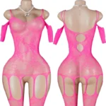 Erotic Crotchless Bodystockings One Piece Vestido Sexy Lingerie Women Hollow Teddy Baby Doll Dress Porn Costumes Fishnet Dresses - Image 8