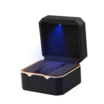 Octagon Flannel Watch Case w/LED Light Anti-dust Watch Jewelry Display Storage Organizer Luxury Jewelry Packaging Case Black