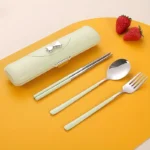 3PCS Portable Cutlery 304 Stainless Steel Spoon Fork Chopsticks Travel Tableware Set with Bow Box Dishwasher Safety for camping - Image 7