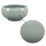 Green Reactive Glaze Ceramic Planter with Drainage Stylish Indoor Pot Plants Decor Tabletop and Shelf Display - Image 3