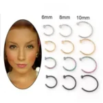 2/10pcs 20G Fake Nose Rings for Women Men,316L Stainless Steel Clip On Lip Rings Labret Ring Nose Piercing Jewelry - Image 5