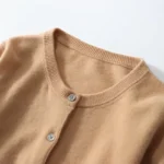 Women's round neck loose fitting slimming cardigan sweater, spring and autumn knitted cardigan, solid color versatile top - Image 6
