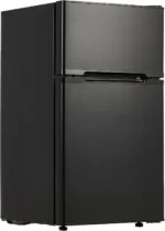 Mini Fridge With Freezer, 3.1 Cu.Ft Compact Fridge With Double Stainless Steel Door & Removable Glass Shelves For Bedroom Dorm