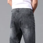 High Cotton Stretch Jeans for Men Loose Straight Leg - Image 7