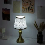 1 PC Sunflower Fabric Metal Base Desk Lamp with USB Three-color Light - Suitable for Bedroom, Study, and Living Room Decoration - Image 2