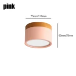Macaroon LED Downlight  5W 7W 9W12W15W Nordic wood modern Led surface mounted ceiling light spotlight interior decoration light - Image 8