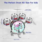 Mini Jazz Drum Set 6 Drums with Stool Musical Instruments Toy Birthday Gift for Beginners Boys Girls (with LED Light) - Image 6