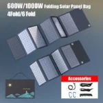 1000W solar panel kit, complete camping, foldable solar panel, portable handheld backpack, suitable for car, boat, RV campsite