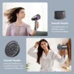 Professional Hair Dryer with Diffuser, 1875W Blow Dryer Ionic Hair Dryer for Women with Constant Temperature 2 Heat & 3 Speed Se - Image 5