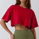 Cotton Women Short Sleeve Dance Running Clothes Yoga Fitness