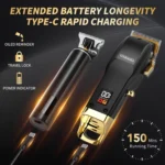 Professional Cordless Hair Clippers for Men, Rechargeable Grooming Kit with Barber Tools, Ideal Gift Set