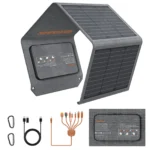 MHPOWOS 40W Portable Solar Panel Charger with Triple Output (USB-C/USB-A/DC), 23% High-Efficiency for Camping Phone Power Bank