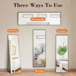 JHK 64"x21" Full Body Wall Mirror Standing Hanging or Leaning Wall-Mounted Mirrors with Stand Aluminum Alloy Frame Living Room - Image 6