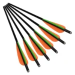 6/12Pcs 12/14/16/18/20Inch Crossbow Bolts Fiberglass Arrow  with 3″ TPU Vane Flat Nock Shoot Beast  for Archery Shooting Hunting
