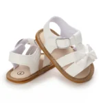 White Cute 0-18M Baby Cute Open toed Bow Summer Sandals Princess Casual Soft Rubber Bottom Non slip Sandals