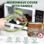 10-Inch Microwave Splatter Cover Clear Plastic Heat Resistant Microwave Oven Dish Plate Cover with Handle and Water Steamer