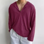 Cotton Men's Long Sleeve T-shirts for Men Blouses Korean Trend Harajuku Loose T Shirts Spring Autumn Bottoming Shirts Soft - Image 7