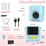 kids camera instant print 1080P Portable Kids Camera with  32GB Card3 and Rolls Photo Paper , Perfect Gift for Toddlers - Image 6