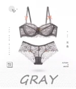 MOYISU Summer Lingerie Set Sheer French Lace Minimiser Bra Briefs Ultra Thin Sexy Women's Underwear Big Bust Sexy Tushy & Panty - Image 2