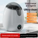 Portable Mini Washing Machine Semi Auto Blue Light Sanitize Mini Washer Spin Dryer Compact Dorm Travel Underwear Socks White