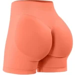 Summer High Waisted Yoga Shorts Fashionable and Sexy Running Fitness Pants Solid Color Yoga Leggings - Image 9