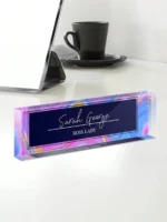 20*6CM Personalized Acrylic Desk Name Plate, 8 Wild Flower Designs, Custom Office Decor, Graduation Gift,Back to School Supplies - Image 12