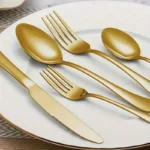 30/60-Piece Luxury Golden Flatware Set, Stainless Steel Cutlery Includes Dinner Spoons,Dinner Forks, Salad Forks, Dinner Knives - Image 4