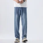 Lyocell Jeans Men's Spring Summer Thin Ice Silk Cool Loose Straight Denim Pants - Image 7