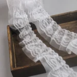 5CM Wide New Double Layers 3D Pleated Chiffon Lace Ruffle Trim Fluffy Dress Pettiskirt Curtains Splicing Cloth Sewing Deocration - Image 6
