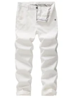 Men’s Classic Straight White Cotton Jean