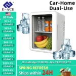 E-ACE 4L Car Refrigerator Mini Fridge Freezer Car & Home Use Portable Compressor Cooler Ice Box for Camping Summer Essential