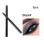 5pcs Black Eyeliner Gel Pen Waterproof Sweat Proof Smooth Non-Caking Eye Makeup Gift for Cosmetics Enthusiasts