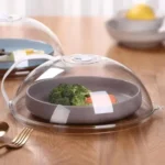Microwave Splatter Cover Heat Resistant 200℃ Oil Proof Food Cover With Handle For Kitchen Heating Meals And Leftovers
