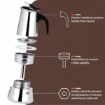 12Cup Coffee Maker Stainless Steel Espresso Maker 600ML Moka Pot Espresso Maker For Home Kitchen Camping Coffee Pot - Image 2