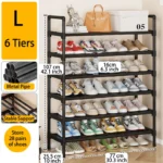 Multiple Layers Metal Shoe Rack, Large Capacity Shoe Organizer for Entryway, Closet, Garage, Shoe Shelf for Living Room