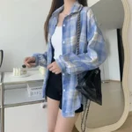 Plaid Shirt Women Fashion Autumn Long Sleeve