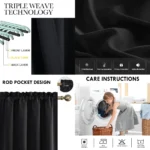 1 Panel Blackout Curtains Light Reducing Thermal Insulated Grommet Black Out Curtains Panels Drapes for Living Room Bedroom - Image 4