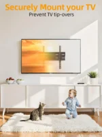 Universal Fixed TV Wall Mount for 24-65 Inch Screens, Low Profile Design, Supports Up to 99Lbs and VESA 400x400mm - Image 4