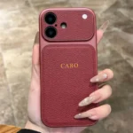 Personalise Gold Silver Initials Letter Leather Case For Iphone 15 14 13 17 pro max 14 16 Plus 17air Luxury Lens Protextion Case - Image 6