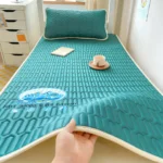 2026 New Summer Cooling Mattress Pad, Solid Color Latex & Ice Silk Mat Washable Foldable Bed Cover for Home Dorm Single Double