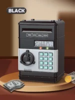Electronic Password Piggy Bank Toys, ATM Saving Money Box Coin Can Auto Scroll Paper Money Fingerprint Password Unlock kid Gifts - Image 10