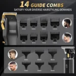 Professional Cordless Hair Clippers for Men, Rechargeable Grooming Kit with Barber Tools, Ideal Gift Set
