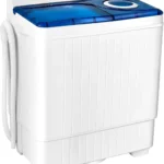 Semi-Automatic Twin Tub Washer with Spin Dryer, 26lbs Capacity, Built-in Drain Pump, Portable for Apartment, Dorm, RV