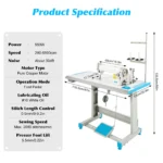 Industrial Sewing Machine Heavy Duty 3500 Stitches/Min High Speed Sewing Machine 0-0.2in Stitch Length 14# with 550W Motor, 110V