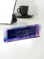 20*6CM Personalized Acrylic Desk Name Plate, 8 Wild Flower Designs, Custom Office Decor, Graduation Gift,Back to School Supplies - Image 9