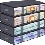 4 Pack Under Bed Storage Containers Blanket Storage Bag Shoe Storage and Organization Space-Saving Bedding Organizer for Bedroom